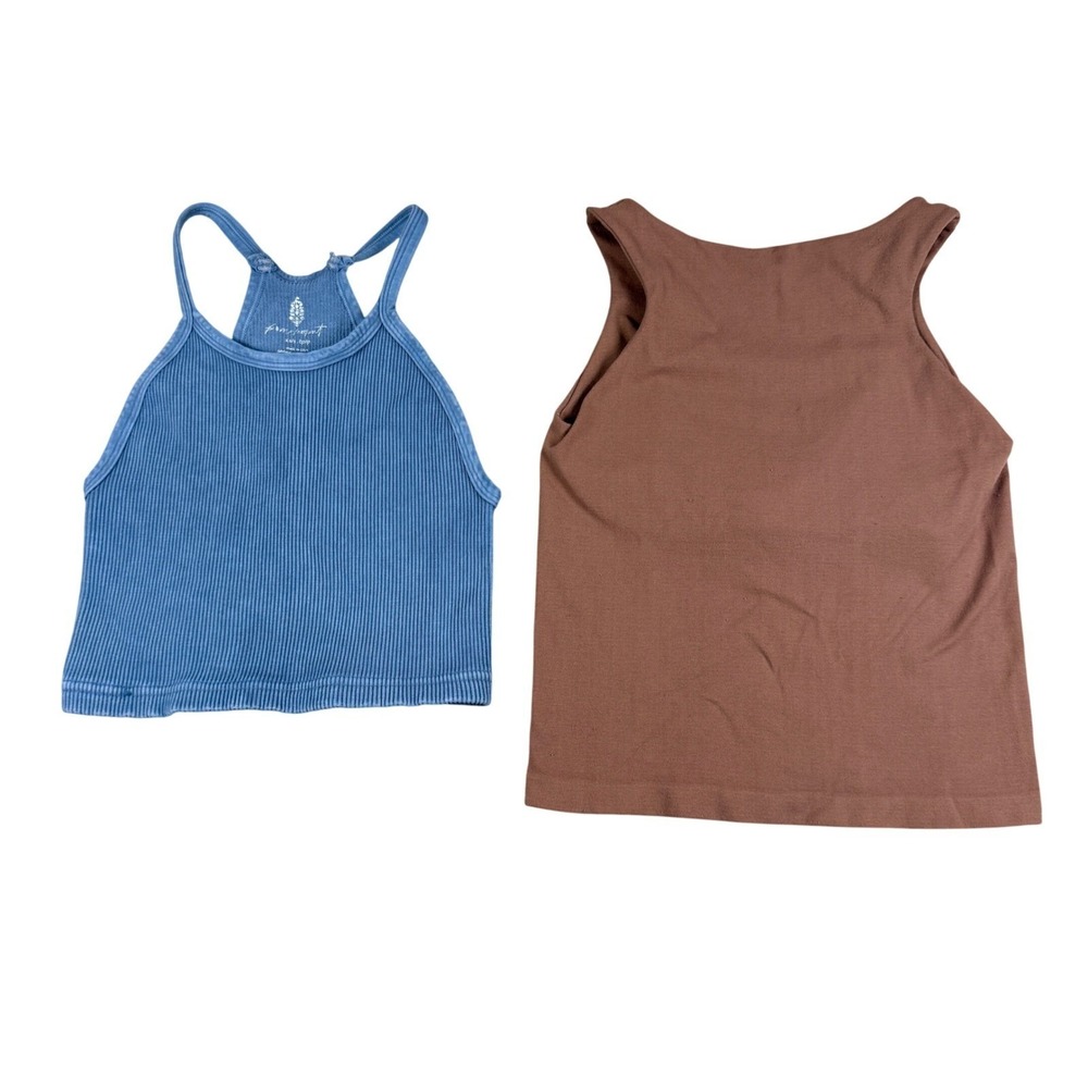 Free People Movement Tank Top Exercise Womens XS/S Blue Brown Set of 2